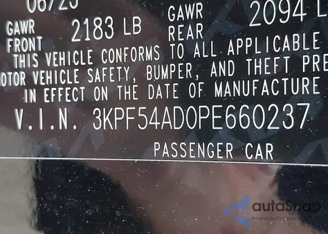 2023 Kia Forte Gt-Line z USA, uszkodzony, nr VIN 3KPF54AD0PE660237